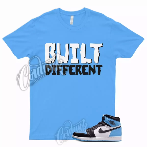 BUILT T Shirt to Match 1 Retro High OG UNC Toe University Blue 2 3 4 5 6 7 12 13 Jezsport.com