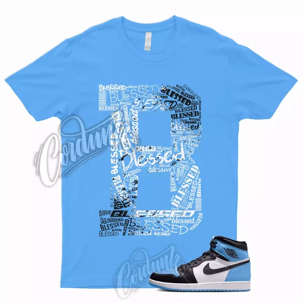 BLESSED Shirt to Match 1 Retro High OG UNC Toe University Blue 2 3 4 5 6 7 12 13 Jezsport.com