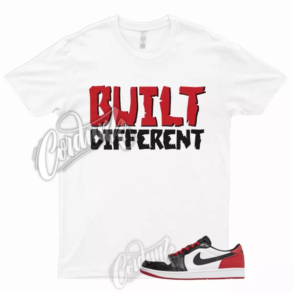 BUILT Shirt to Match 1 Low OG Black Toe White Varsity Red University Dunk Low Jezsport.com