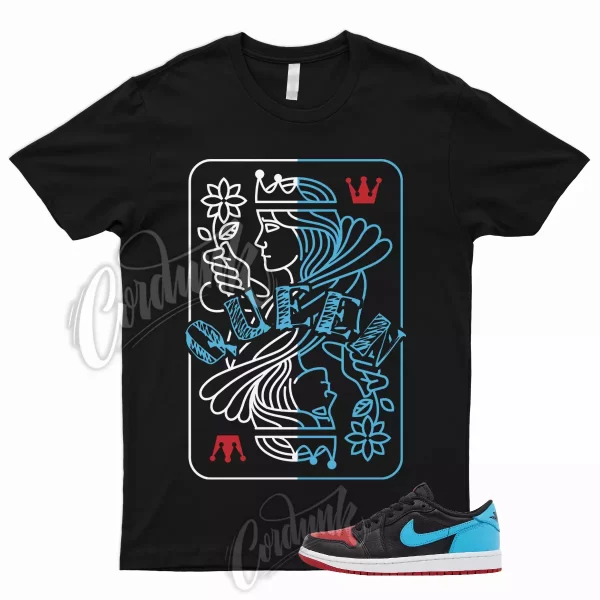 QUEEN T Shirt to Match 1 Low OG WMNS UNC To Chicago Dark Powder Blue Gym Red Jezsport.com