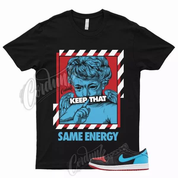 ENERGY T Shirt to Match 1 Low OG WMNS UNC To Chicago Dark Powder Blue Gym Red Jezsport.com