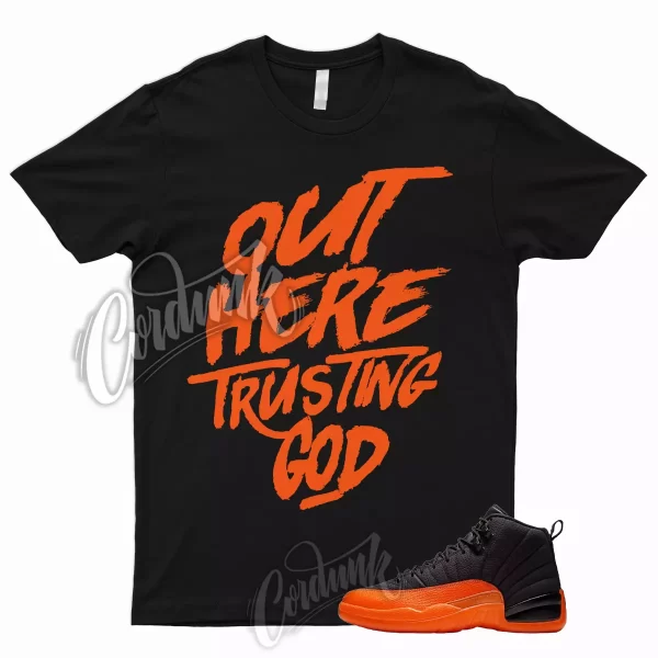 TG T Shirt to Match 12 WMNS Brilliant Orange Black White Electro Shattered 1 Jezsport.com