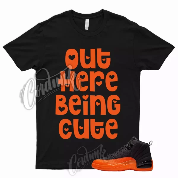 CUTE T Shirt to Match 12 WMNS Brilliant Orange Black White Electro Shattered 1 Jezsport.com