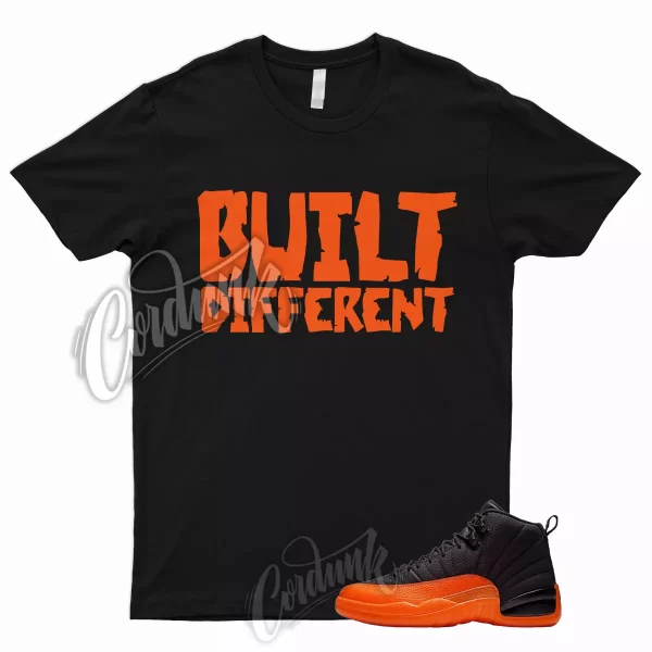 BUILT T Shirt to Match 12 WMNS Brilliant Orange Black White Electro Shattered 1 Jezsport.com