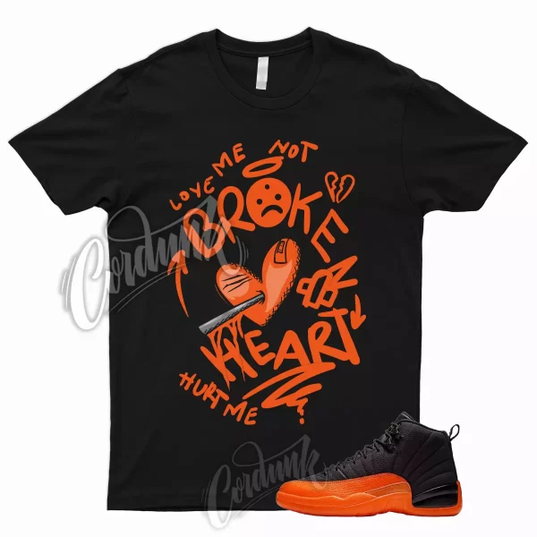 BROKEN T Shirt to Match 12 WMNS Brilliant Orange Black White Electro Shattered 1 Jezsport.com