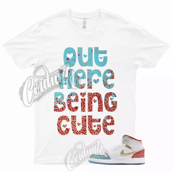 CUTE T Shirt to Match 1 Mid GS UNC to Chicago Metallic Gold University Red Blue Jezsport.com