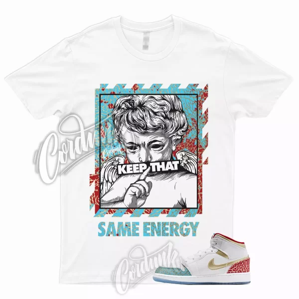 ENERGY Shirt to Match 1 Mid GS UNC to Chicago Metallic Gold University Red Blue Jezsport.com