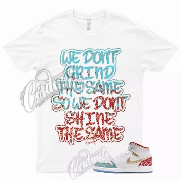 GRIND T Shirt to Match 1 Mid GS UNC to Chicago Metallic Gold University Red Blue Jezsport.com