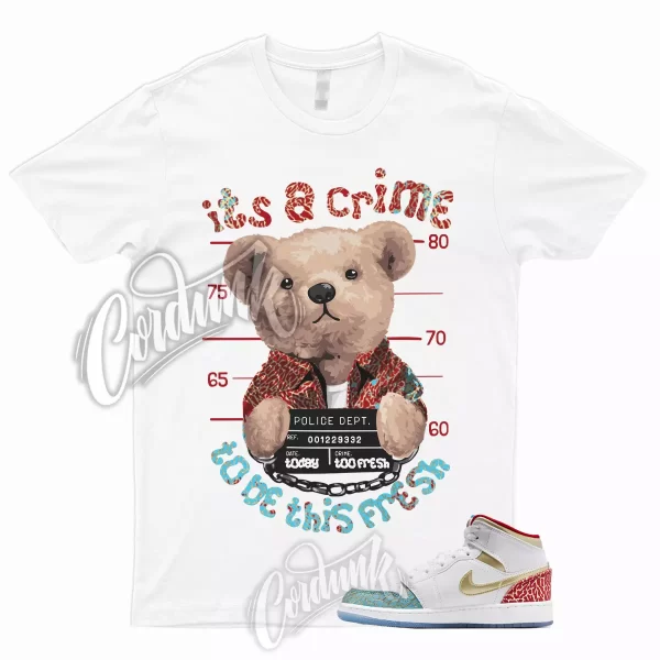 CRIME T Shirt to Match 1 Mid GS UNC to Chicago Metallic Gold University Red Blue Jezsport.com