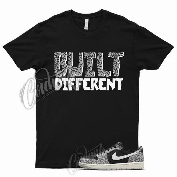 BUILT T Shirt to Match 1 Retro Low OG Black Cement Muslin Tech Grey Elephant Mid Jezsport.com