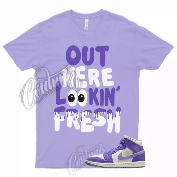 FRESH T Shirt to Match 1 Mid WMNS Action Grape Sky J Light Purple Sail Lavender Jezsport.com