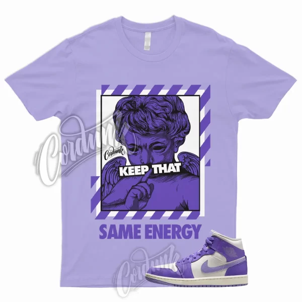 ENERGY T Shirt to Match 1 Mid WMNS Action Grape Sky J Light Purple Sail Lavender Jezsport.com