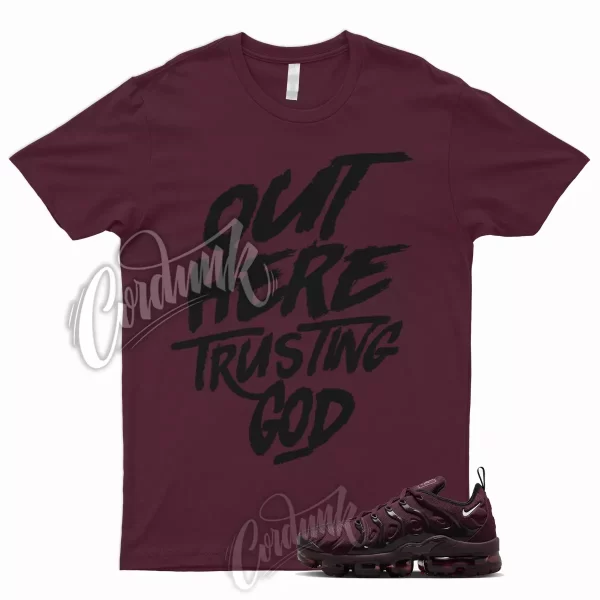 TG T Shirt to Air VaporMax Plus Burgundy Maroon Bordeaux Cherrywood Red WMNS 1 Jezsport.com