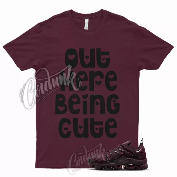 CUTE T Shirt to Air VaporMax Plus Burgundy Maroon Bordeaux Cherrywood Red WMNS 1 Jezsport.com