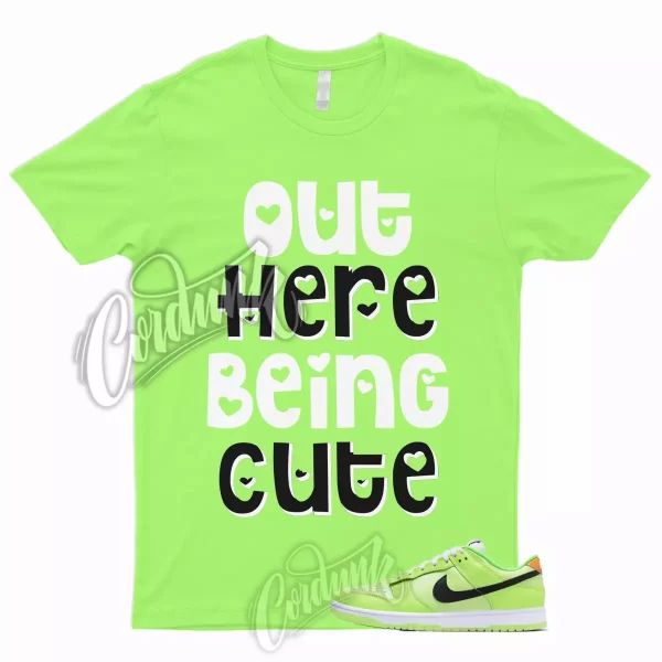 CUTE T Shirt to Match Dunk Low Volt Glow In The Dark Total Orange Green Strike 1 Jezsport.com