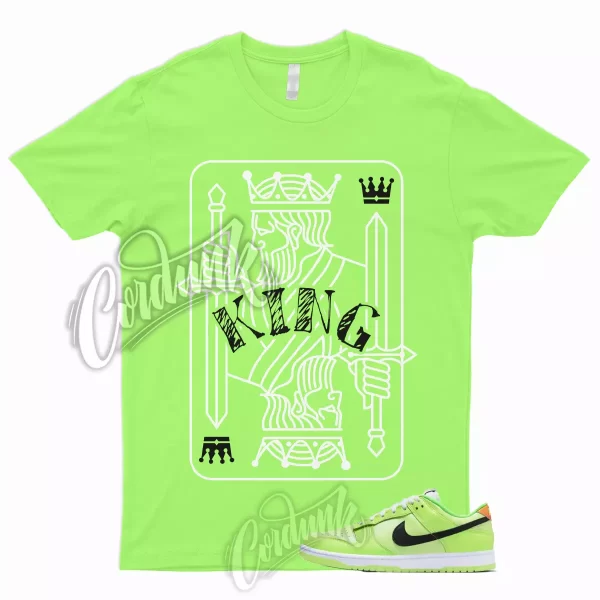 KING T Shirt to Match Dunk Low Volt Glow In The Dark Total Orange Green Strike 1 Jezsport.com