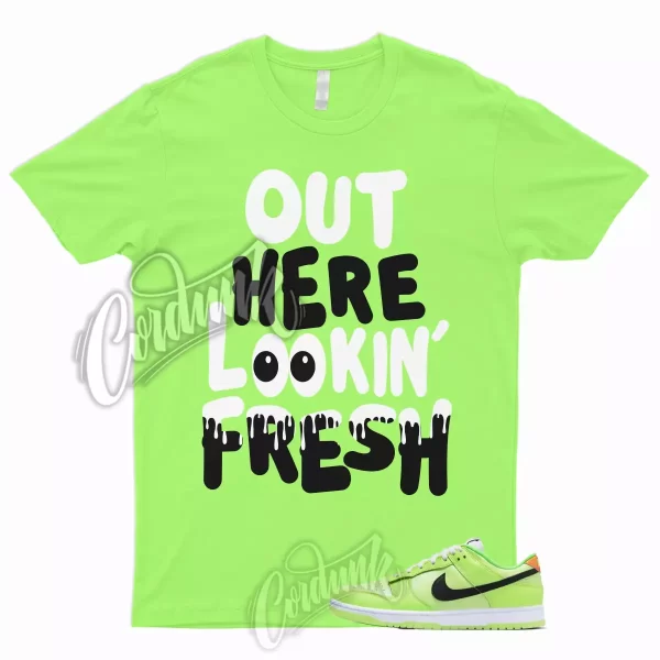 FRESH Shirt to Match Dunk Low Volt Glow In The Dark Total Orange Green Strike 1 Jezsport.com