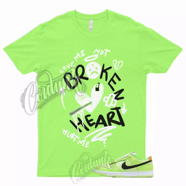 BROKEN Shirt to Match Dunk Low Volt Glow In The Dark Total Orange Green Strike 1 Jezsport.com