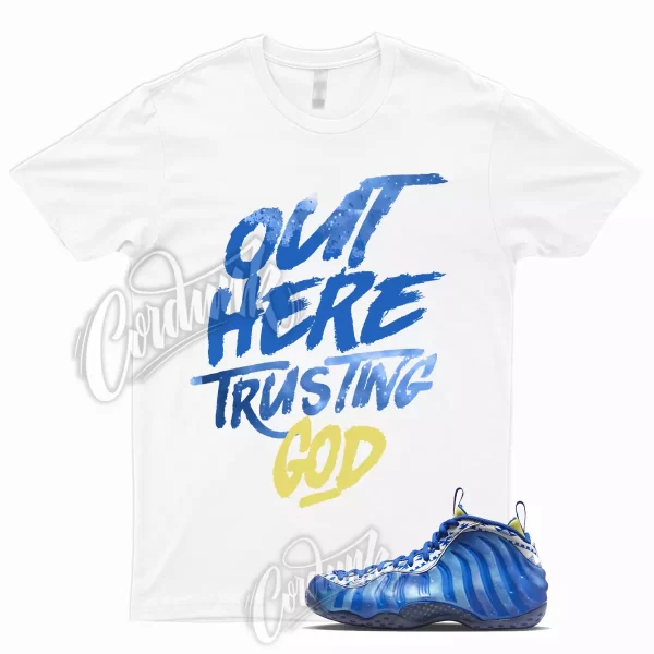 TG T Shirt for Air Foamposite One Hyper Royal White Yellow Strike Coley Foams Jezsport.com