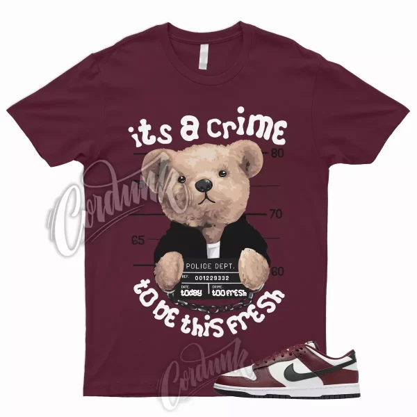 CRIME T Shirt for Dunk Low Dark Team Red Black Bordeaux Burgundy Vapormax Beet 1 Jezsport.com