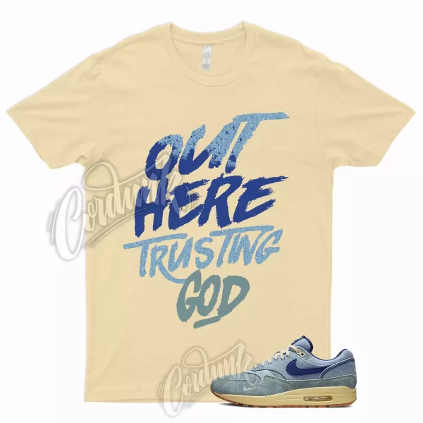 TG T Shirt to Match Air Max 1 Premium Mineral Slate Lemon Wash Deep Royal Blue Jezsport.com