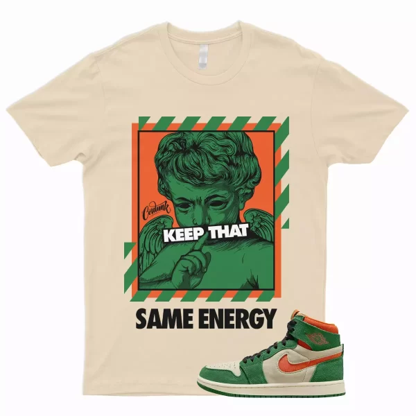 ENERGY T Shirt to Match 1 High Zoom Comfort 2 Pine Green Orange Blaze Muslin Jezsport.com