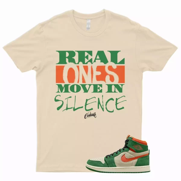 R1 T Shirt to Match 1 High Zoom Comfort 2 Pine Green Orange Blaze Muslin Jezsport.com