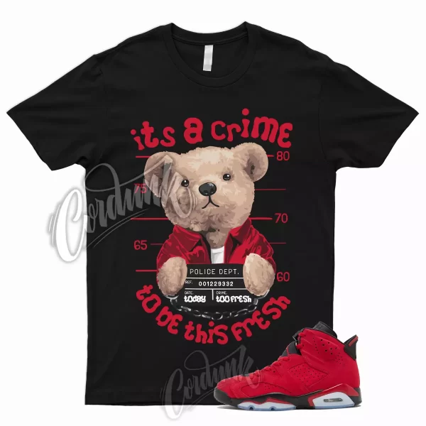 CRIME T Shirt to Match 6 Retro Toro Bravo Varsity University Red Bred Flu Game 1 Jezsport.com