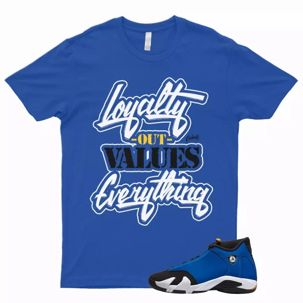 LYLTY T Shirt to Match 14 Retro Laney Varsity Royal Yellow Maize Reverse 2023 1 Jezsport.com