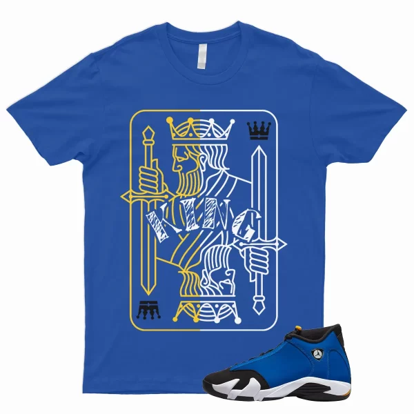 KING T Shirt to Match 14 Retro Laney Varsity Royal Yellow Maize Reverse 2023 1 Jezsport.com