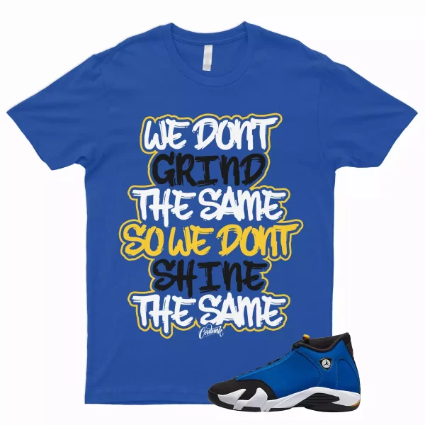 GRIND T Shirt to Match 14 Retro Laney Varsity Royal Yellow Maize Reverse 2023 1 Jezsport.com