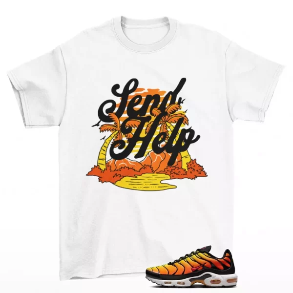 Helpless Sneaker Shirt White to Match Air Max Plus Sunset HF0552-001 Jezsport.com