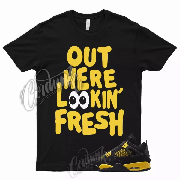 FRESH T Shirt to Match 4 Retro Tour Yellow Thunder Lightning Low Mid 1 Jezsport.com