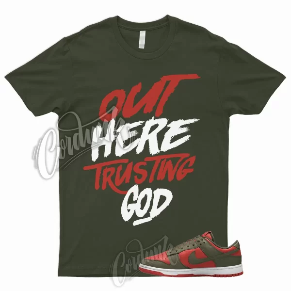 TG T Shirt to Match Dunk Low Mystic Red Olive Cargo Khaki Rough Green Mid High 1 Jezsport.com