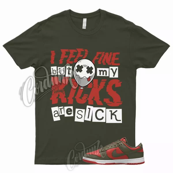 SICK T Shirt to Match Dunk Low Mystic Red Olive Cargo Khaki Rough Green Mid High Jezsport.com