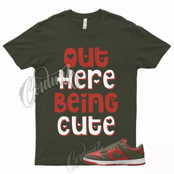 CUTE Shirt to Match Dunk Low Mystic Red Olive Cargo Khaki Rough Green Mid High Jezsport.com