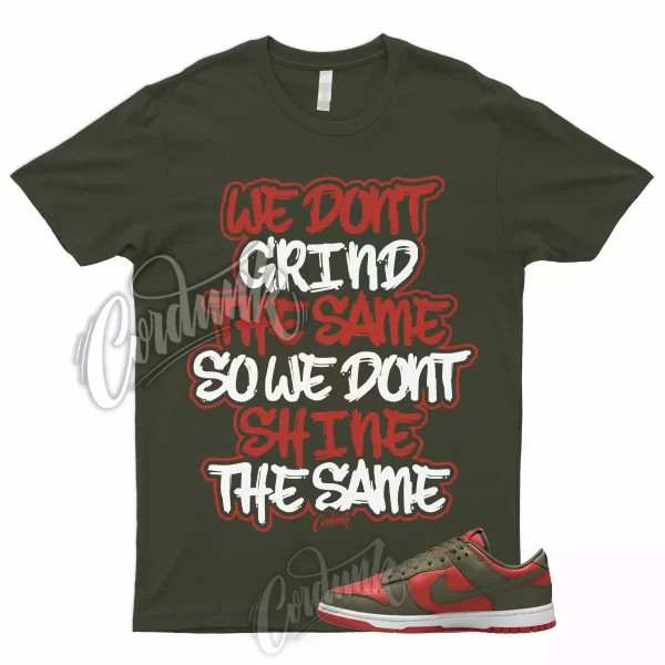 GRIND Shirt to Match Dunk Low Mystic Red Olive Cargo Khaki Rough Green Mid High Jezsport.com