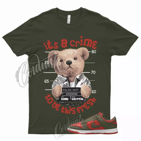 CRIME Shirt to Match Dunk Low Mystic Red Olive Cargo Khaki Rough Green Mid High Jezsport.com