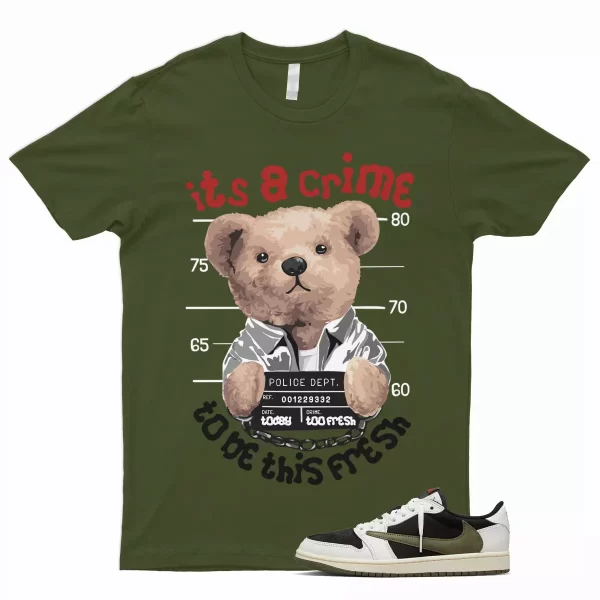 CRIME T Shirt to Match 1 Retro Low OG SP Travis Olive Rough Green Dunk Low High Jezsport.com