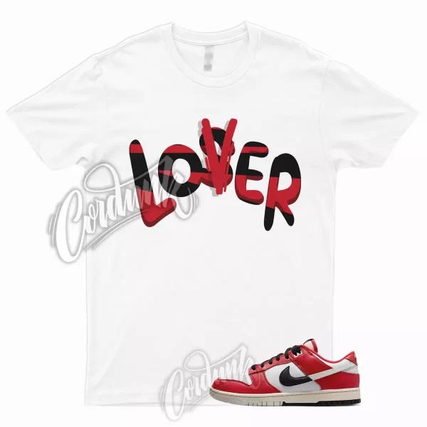 LOVER T Shirt to Match Dunk Low Chicago Split University Red Black Light Silver Jezsport.com