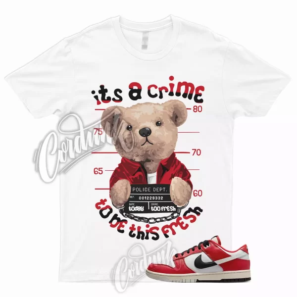 CRIME T Shirt to Match Dunk Low Chicago Split University Red Black Light Silver Jezsport.com