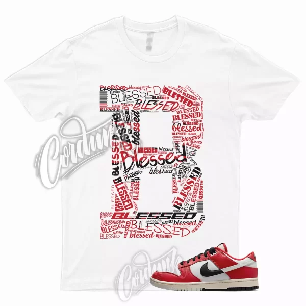 BLESSED Shirt to Match Dunk Low Chicago Split University Red Black Light Silver Jezsport.com