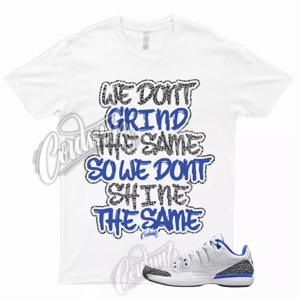 GRIND T Shirt to Match Zoom Vapor AJ3 Racer Blue Dark Grey Elephant Print 1 True Jezsport.com