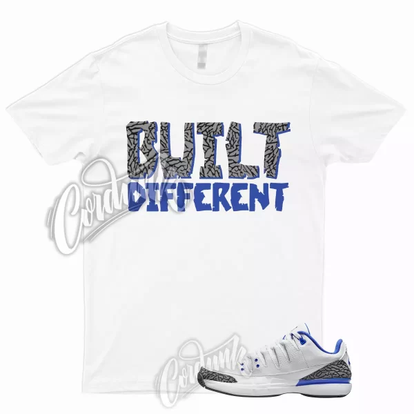 BUILT Shirt to Match Zoom Vapor AJ3 Racer Blue Dark Grey Elephant Print 1 True Jezsport.com