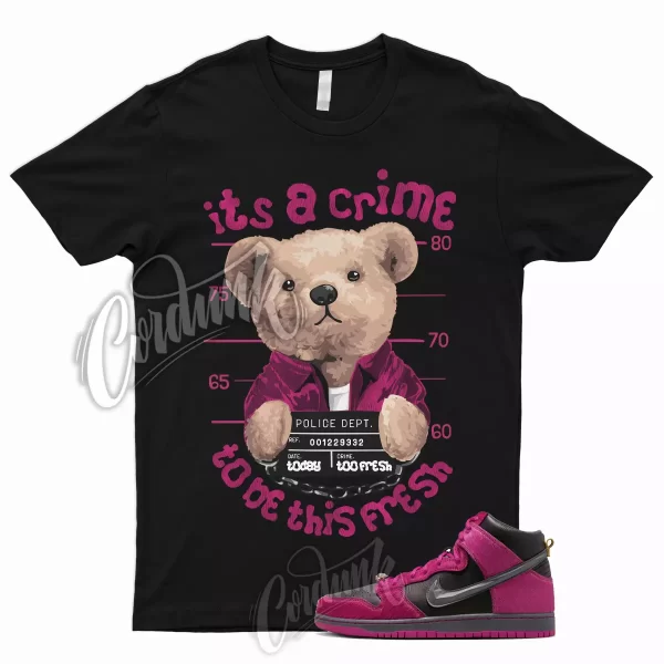 CRIME T Shirt to Match Dunk High Run The Active Pink Black Metallic Gold Jewels Jezsport.com