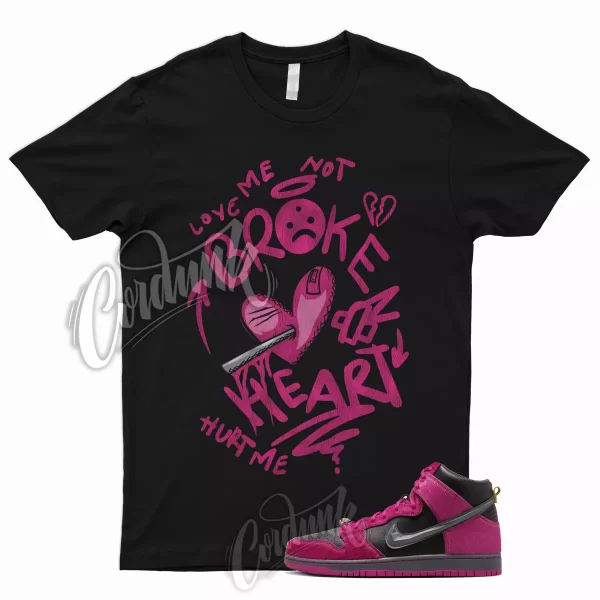 BROKEN T Shirt to Match Dunk High Run The Active Pink Black Metallic Gold Jewels Jezsport.com