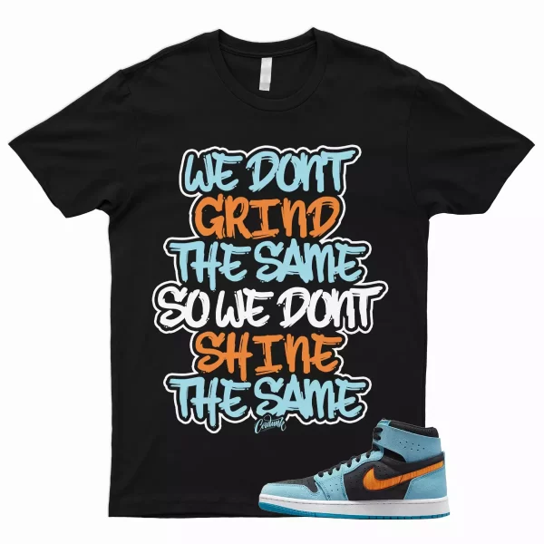 GRIND T Shirt to Match 1 Zoom CMFT 2 Bleached Aqua Bright Citrus Jordan Black Jezsport.com