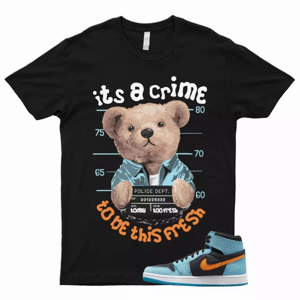 CRIME T Shirt to Match 1 Zoom CMFT 2 Bleached Aqua Bright Citrus Jordan Black Jezsport.com