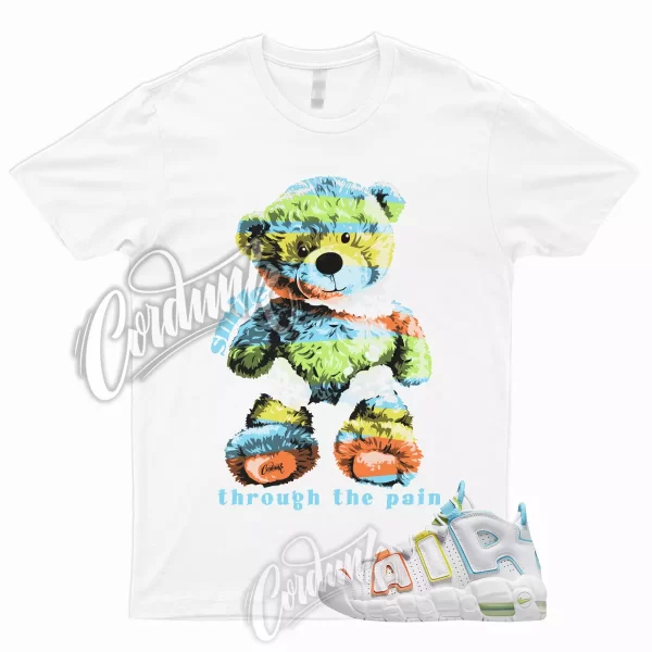 SMILE T Shirt to Match Air More Uptempo GS White Multi Color 1 Jezsport.com