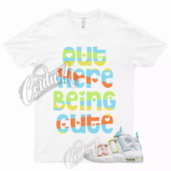 CUTE T Shirt to Match Air More Uptempo GS White Multi Color 1 Jezsport.com